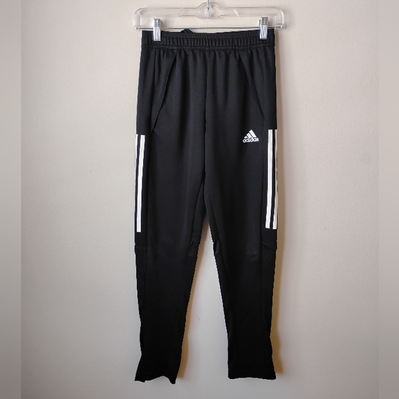 Adidas Kids Black Joggers with White Stripes - Picture 1 of 11